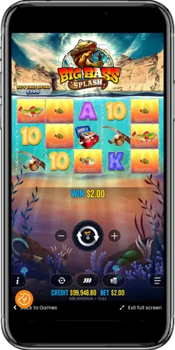 Big Bass Splash grundspel på mobil