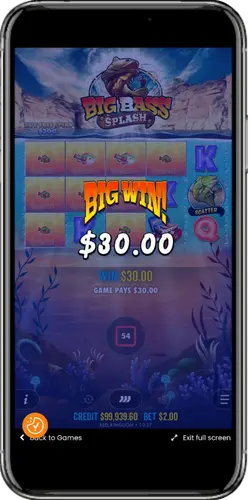 Big Bass Splash storvinst på mobil